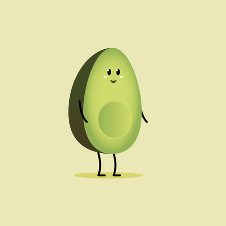 Cute avocado character. Vector illustrationのイラスト素材