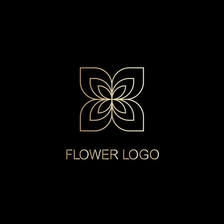 minimal abstract flower logo design templateのイラスト素材