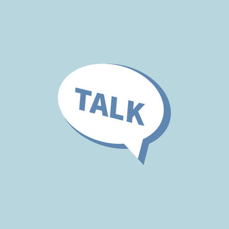 talk lettering letter mark on chat bubble icon logo vector sign