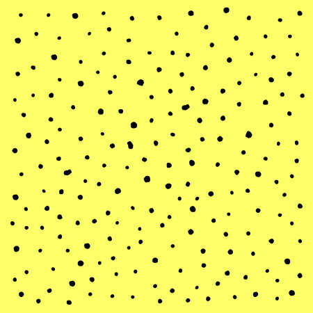 Splashes and drips of black paint on a yellow background.のイラスト素材