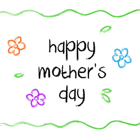 Happy Mother's day illustration with kids styleのイラスト素材