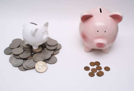 Piggy banks with different incomes