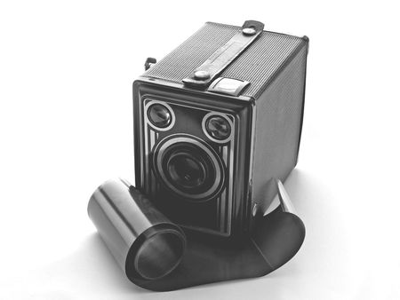 Box camera and filmの写真素材