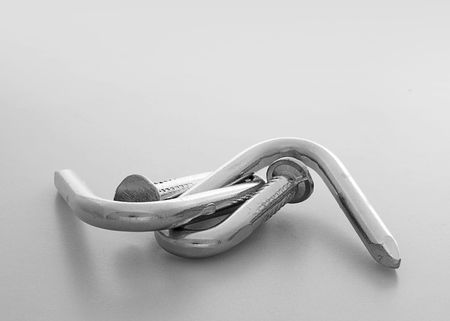 Two bent nailsの写真素材