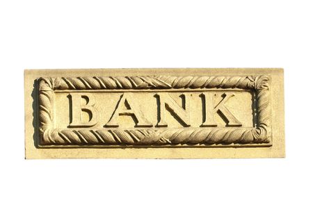 Bank sign carved in stone の写真素材