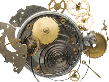 Pocket watch  open showing clockworks
