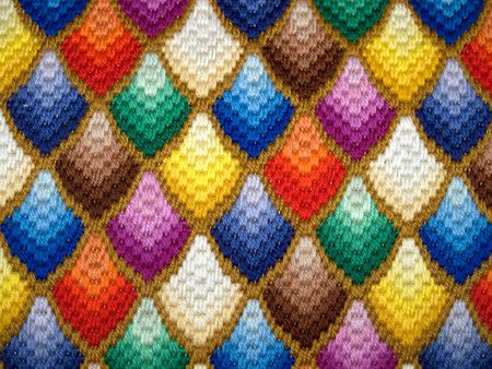 Pattern in needlepoint of wool