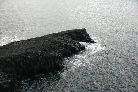 Rock and sea, waves seaの写真素材