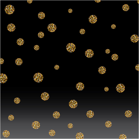 Vector abstract gold spot glitter textured circles gradation black backgroundのイラスト素材