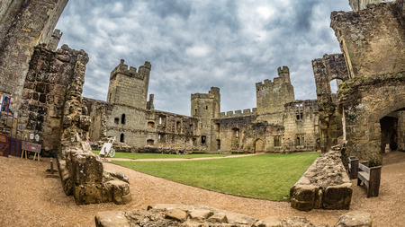 Fish eye view of the interior of a medieval castleのeditorial素材