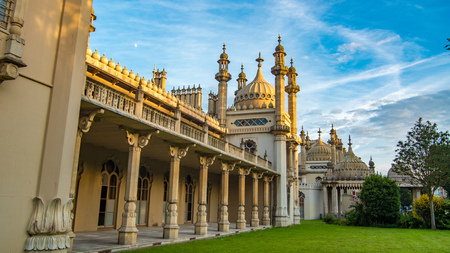 View of the Brighton Royal pavillon, built for King George IV in indo-saracenic styleのeditorial素材