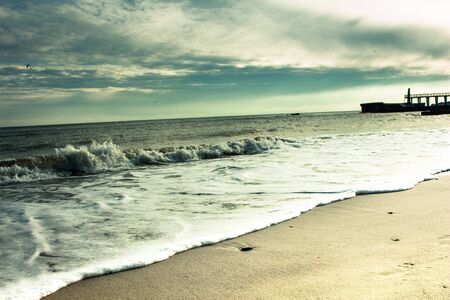 Seascape with formidable cloudsの写真素材