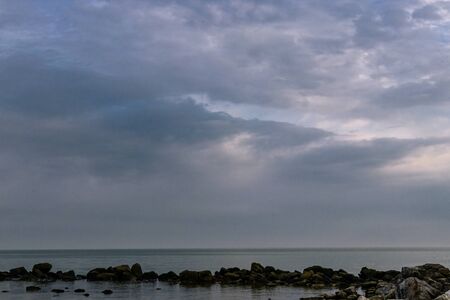 landscape, sea, water, sunset, dawn, sky, sun, sea, beach, in the sunset, dawn, wild on the water, wavesの写真素材