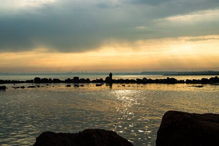 landscape, sea, water, sunset, dawn, sky, sun, sea, beach,の写真素材