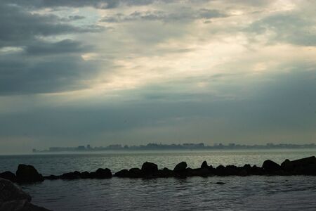 landscape, sea, water, sunset, dawn, sky, sun, sea, beach,の写真素材