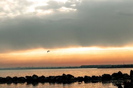 landscape, sea, water, sunset, dawn, sky, sun, sea, beach,の写真素材