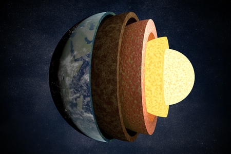 Earth layers and structure. 3D rendered illustration.の写真素材