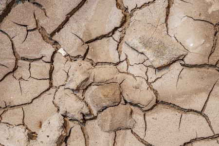 Close up view on dry and cracked land.の写真素材