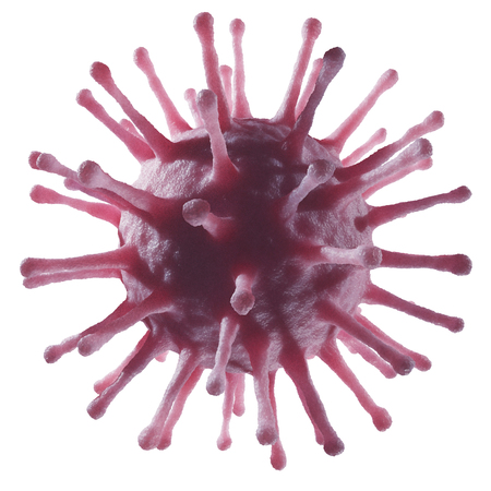 Flu virus isolated on white background. 3D rendered illustration.の写真素材