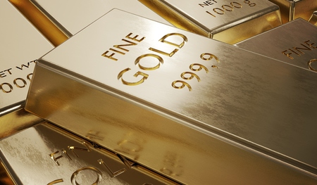 3D rendered illustration of gold bar. Finance and investment concept.