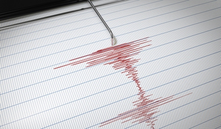 Lie detector or seismograph for earthquake detection is drawing chart. 3D rendered illustration.