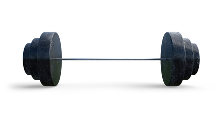 Barbell isolated on white background. 3D rendered illustration.の写真素材