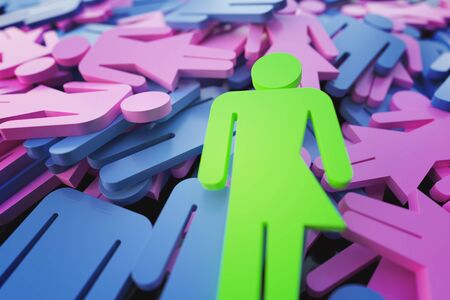 Third gender and sexual identification concept. Transsexual symbol. 3D rendered illustration.の写真素材