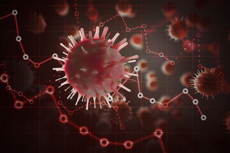 Economic impact of virus on global economy. Recession and financial crisis concept. 3D rendered illustration.の写真素材