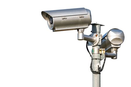 Security CCTV video camera Isolated on white