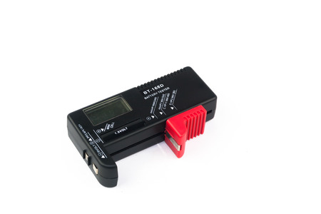Digital Battery meter tester isolated on whtie background