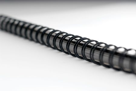 macro of a white ring bound document