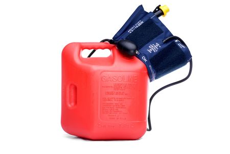 Concept of high gas prices causing high blood pressure