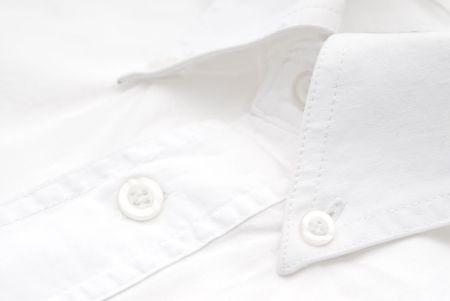Close-up of a white dress shirtの写真素材