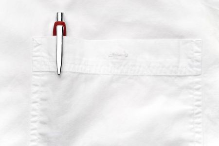 Pen in a shirt pocketの写真素材