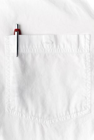 Pen in a shirt pocketの写真素材