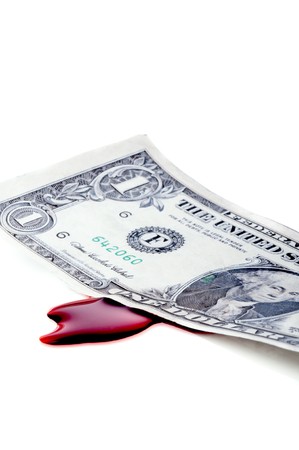American money bleeding from the recessionの写真素材