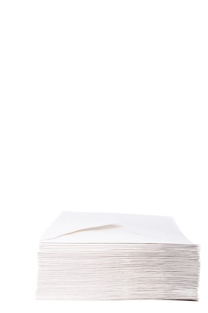 A stack of envelopes with space for copy