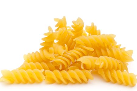 shallow focus close up of spiral pastaの写真素材