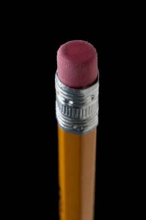 Shallow focus macro of a pencil eraser on blackの写真素材