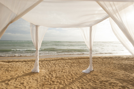 Wedding gazebo on a tropical Caribbean beachの写真素材