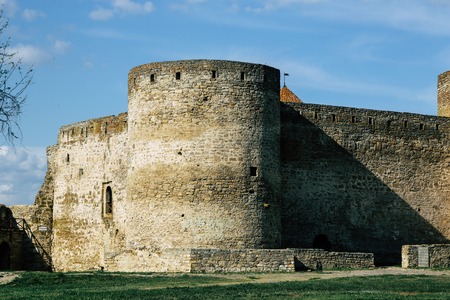 Belgorod-Dniester fortress. Ackermann. Photos of walls and towers of fortifications. Fortress in the springの写真素材