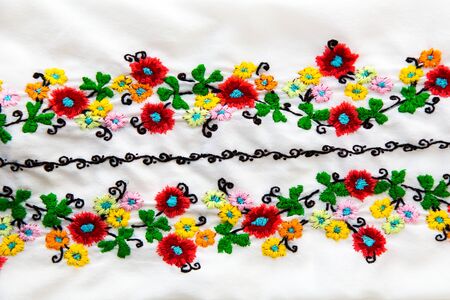 Embroidery. National clothes of Ukrainians. On the shirt for women or men embroidered cross-stitch...