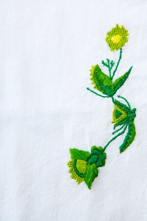 Embroidery. National clothes of Ukrainians. On the shirt for women or men embroidered cross-stitch ornamentの写真素材