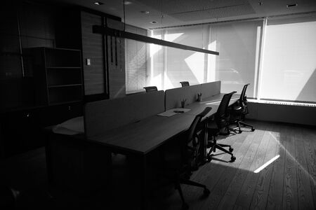 The office is empty. The office is quarantined. There are no employees in the officeの写真素材