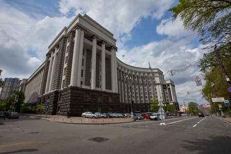 06.05.2020 Ukraine. Kyiv. The Cabinet of Ministers of Ukraine buildingsのeditorial素材