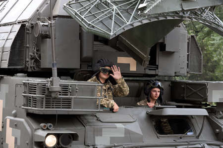 18.08.2021 Ukraine. Kyiv. Rehearsal of the parade to the Independence Day of Ukraine. High quality...