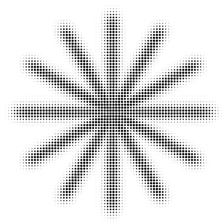 Halftone snowflake isolated on white backgroundのイラスト素材