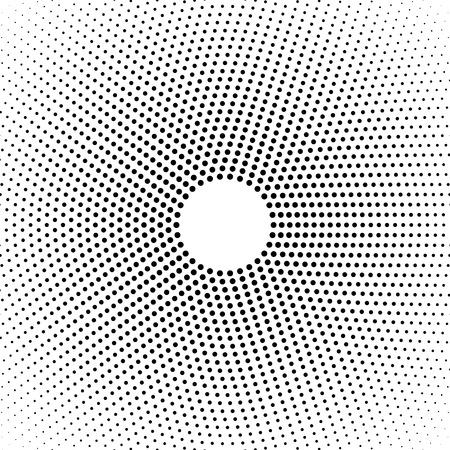 Halftone dotted background circularly distributed. Halftone effect vector pattern. Circle dots isolated on the white background.のイラスト素材