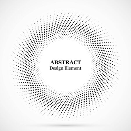 Halftone dotted background circularly distributed.Halftone effect vector pattern.のイラスト素材