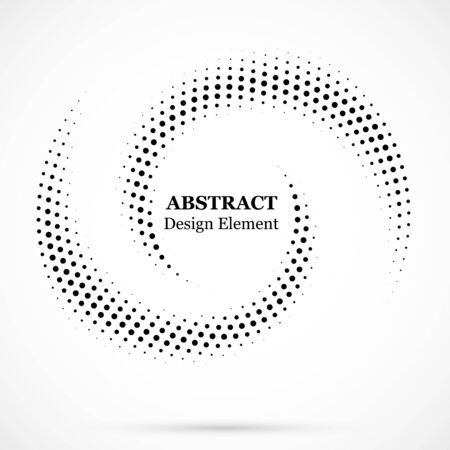 Halftone dotted background circularly distributed. Halftone effect vector pattern.Circle dots isolated on white background. Isolated circle dots vector texture.のイラスト素材